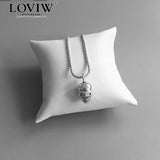 Skeleton Skull Pendant Jewelry Silver-Plate Blackened Punk Gift for Men