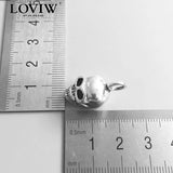 Skeleton Skull Pendant Jewelry Silver-Plate Blackened Punk Gift for Men