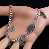 Skeleton Skull Tassel Hip Hop Pendant Necklaces Stainless Steel