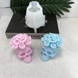 3D Rose Skull Epoxy Mold for DIY Candle Resin Casting