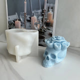 3D Rose Skull Epoxy Mold for DIY Candle Resin Casting
