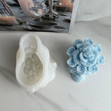 3D Rose Skull Epoxy Mold for DIY Candle Resin Casting Halloween Decoration