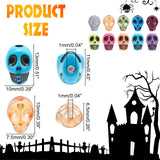 Skull Acrylic Beads Glass Beads Halloween Colored Matte Spacer