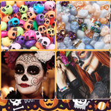 Skull Acrylic Beads Glass Beads Halloween Colored Matte Spacer