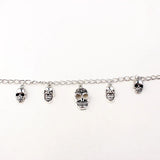 Gothic Skull Ankle Bracelet for Women Silver Chain Jewelry