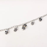 Gothic Skull Ankle Bracelet for Women Silver Chain Jewelry