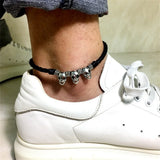 Skull Anklet Men Jewelry Rope Ankle Bracelets Feet Decoration Leg Bracelet