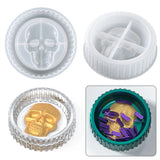 Skull Ashtray Crystal Epoxy Resin Mold Round Storage Box Silicone Mould