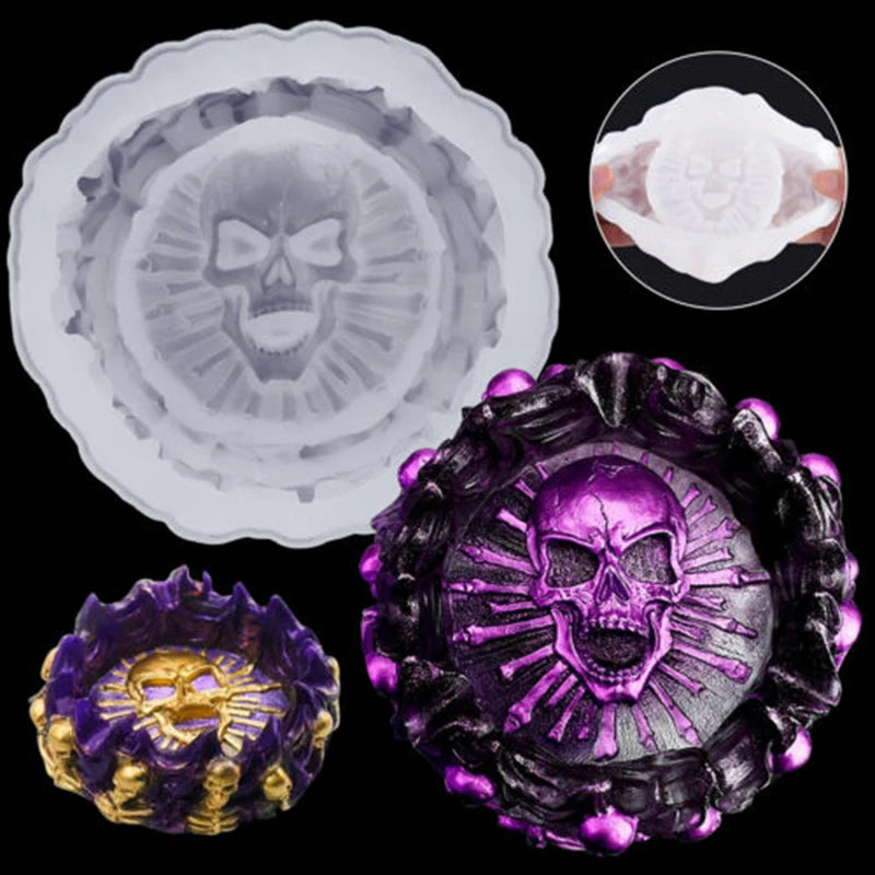 Skull Ashtray Storage Box Silicone Mold DIY Resin Mold Hand Making Crafts Mould