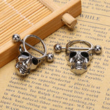 CZ Round Shape Nipple Ring Shield Stainless Steel Body Jewelry