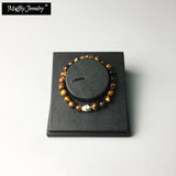 Skull & Tiger's Eye Bracelet, Europe Style Punk Jewelry, 2018 Gift