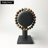 Skull & Tiger's Eye Bracelet, Europe Style Punk Jewelry, 2018 Gift
