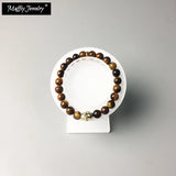 Skull & Tiger's Eye Bracelet, Europe Style Punk Jewelry, 2018 Gift