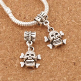 Skull Big Hole Beads 25.1x12.9mm 18pcs for Bracelets DIY B975