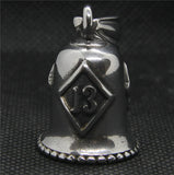 Skull Biker 13 Bell Pendant Stainless Steel