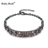 Skull Crystal Zircon Bracelet Women Skeleton Charm Jewelry Gift