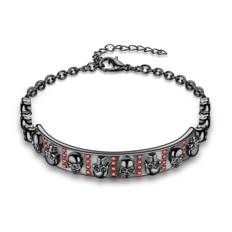 Skull Crystal Zircon Bracelet Women Skeleton Charm Jewelry Gift