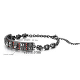 Skull Crystal Zircon Bracelet Women Skeleton Charm Jewelry Gift
