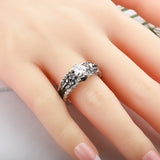 Skull Heart Rings CZ Love Forever And Punk Ring For Women Party Gift