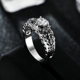 Skull Heart Rings CZ Love Forever And Punk Ring For Women Party Gift