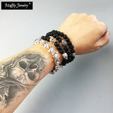 Skull Bracelet, Europe Style, DIY Jewelry Accessories, 2017 Gift In Silver