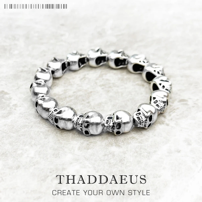 Skull Bracelet Europe Style DIY Jewelry Accessories in 925 Sterling Silver