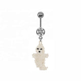 Skull Castle Dangle Belly Ring Stainless Steel Navel Piercing Jewelry