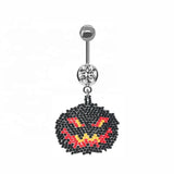 Skull Castle Dangle Belly Ring Stainless Steel Navel Piercing Jewelry