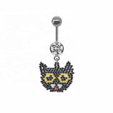 Skull Castle Dangle Belly Ring Stainless Steel Navel Piercing Jewelry