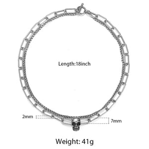 Men's Skull Chain Stainless Steel Choker Necklace LDN229