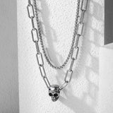Men's Skull Chain Stainless Steel Choker Necklace LDN229