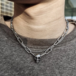 Men's Skull Chain Stainless Steel Choker Necklace LDN229