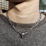 Men's Skull Chain Stainless Steel Choker Necklace LDN229