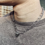Men's Skull Chain Stainless Steel Choker Necklace LDN229