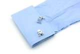 Skull Human Skeleton Cufflinks Brass Silver Cuff Links