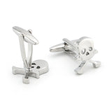 Skull Human Skeleton Cufflinks Brass Silver Cuff Links
