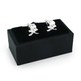 Skull Human Skeleton Cufflinks Brass Silver Cuff Links