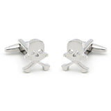 Skull Human Skeleton Cufflinks Brass Silver Cuff Links
