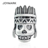 Tribal Chief Skeleton 925 Silver Bead for DIY Jewelry