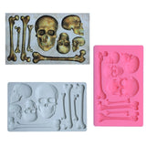 Skull Head Bone Epoxy Resin Mold Halloween DIY Crafts Ornaments