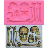 Skull Head Bone Epoxy Resin Mold Halloween DIY Crafts Ornaments