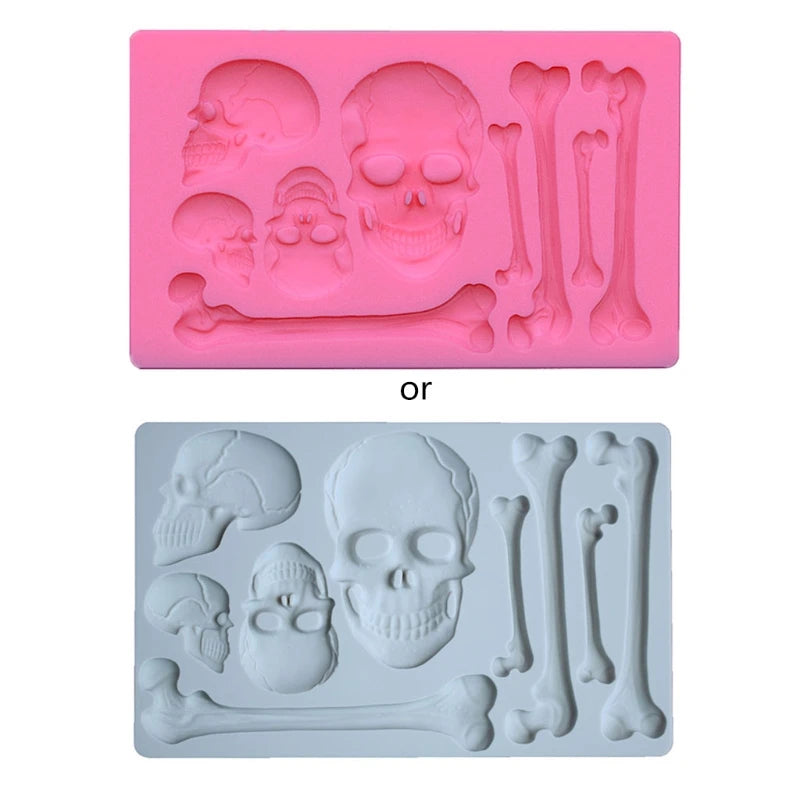 Skull Head Bone Epoxy Resin Mold Halloween Decorations Silicone Mould