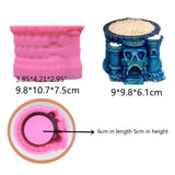 Skull Head Planter Container Resin Mold for Halloween Party Ornaments