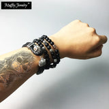 Skull Leather Bracelet, Europe Style Good Jewelry For Soul Women