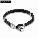 Skull Leather Bracelet, Europe Style Good Jewelry For Soul Women