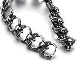 Skull Punk Stainless Steel Rock Bangle Bracelet for Men