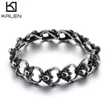 Skull Punk Stainless Steel Rock Bangle Bracelet for Men