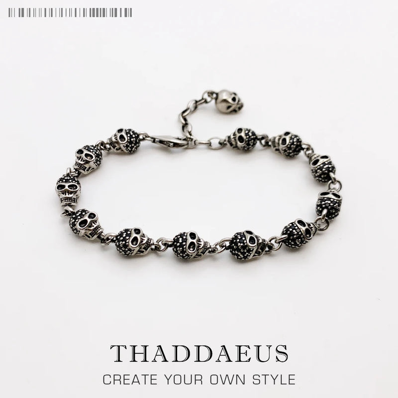 Skull Pave Link Chain Bracelet Punk Body Jewelry