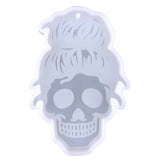 Skull Pendant Keychain Silicone Mold with Hole Halloween Gift