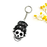 Skull Pendant Keychain Silicone Mold with Hole Halloween Gift